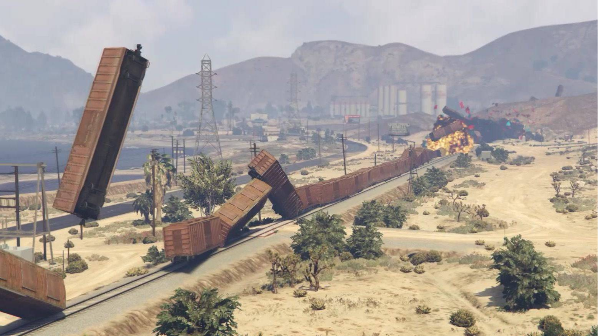 【GTA5】当把火车开到9000km/h的速度时会怎样?